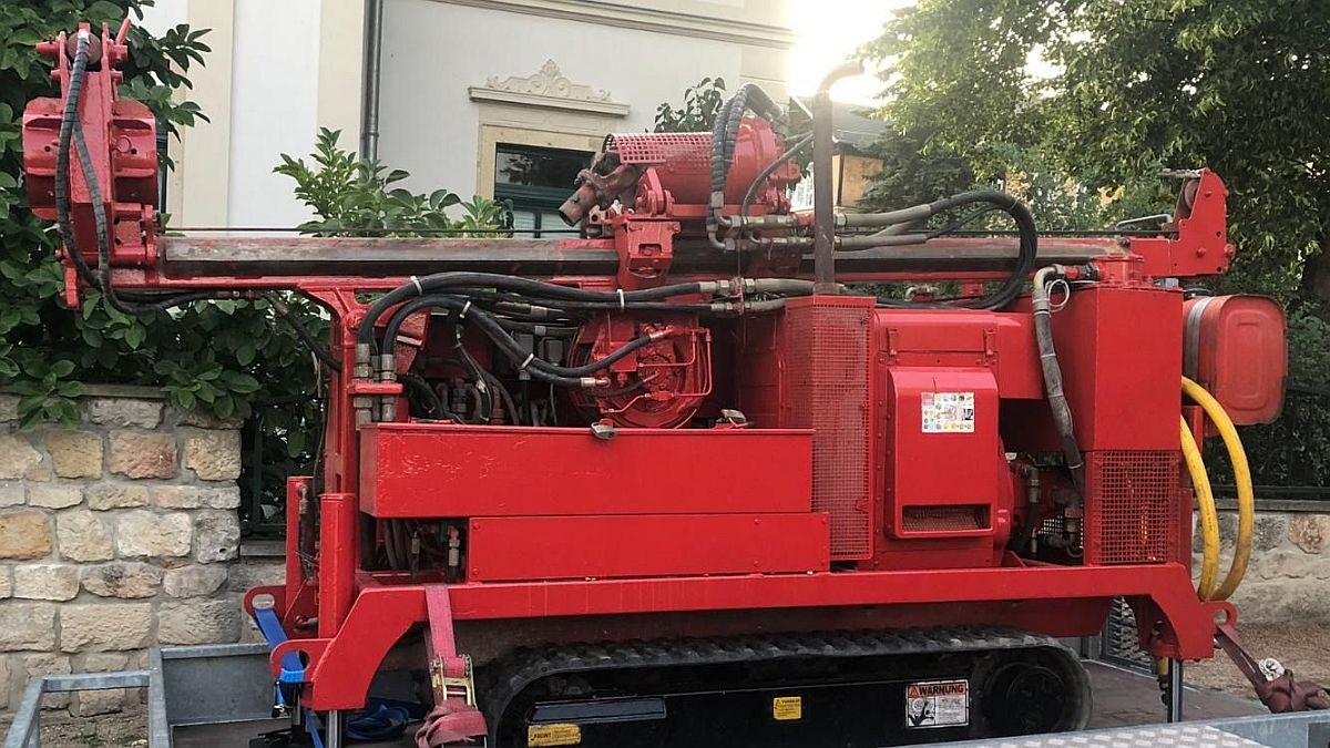 Detailaufnahme der roten Bohrtechnik